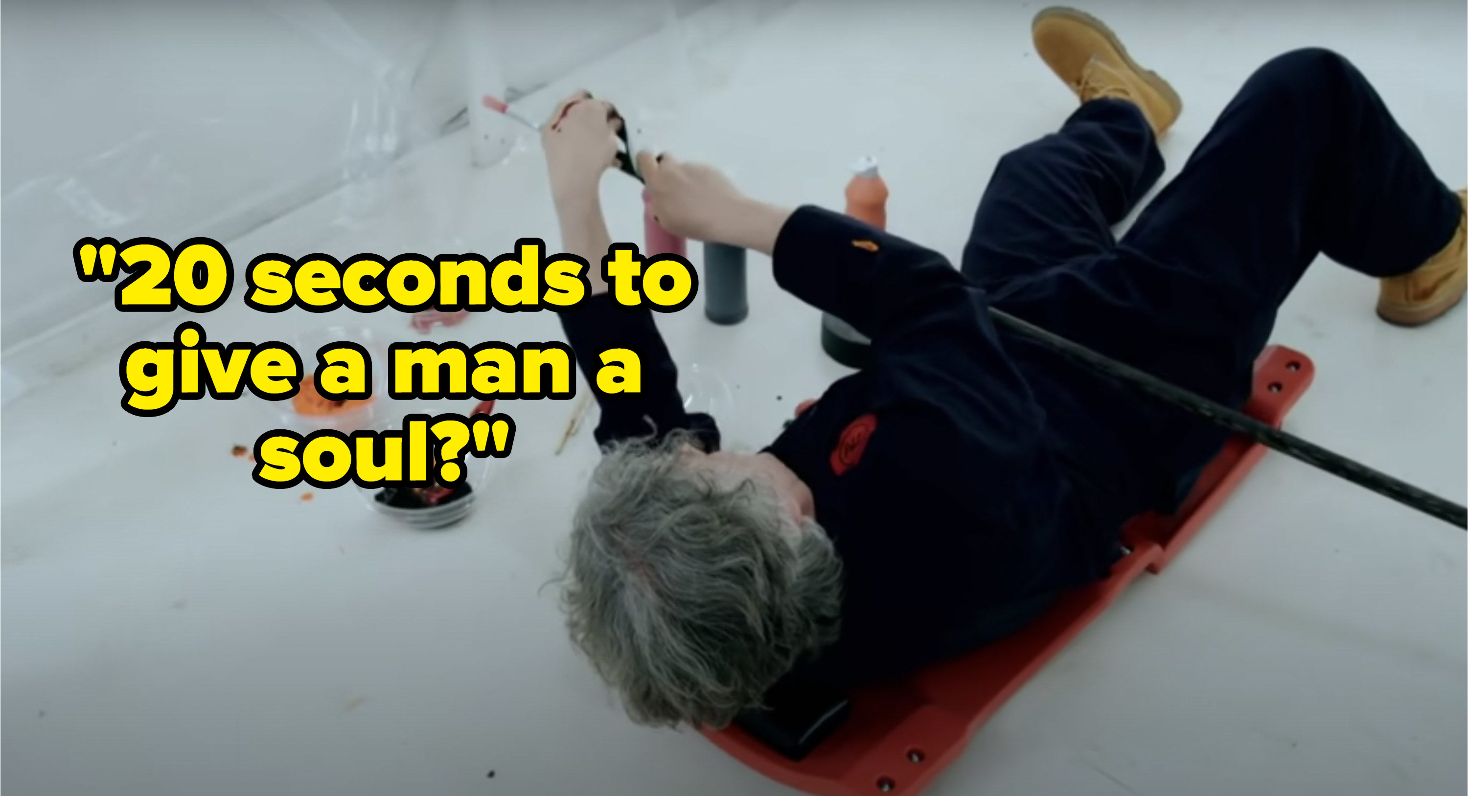 Alan Davies asks, 20 seconds to give a man a soul