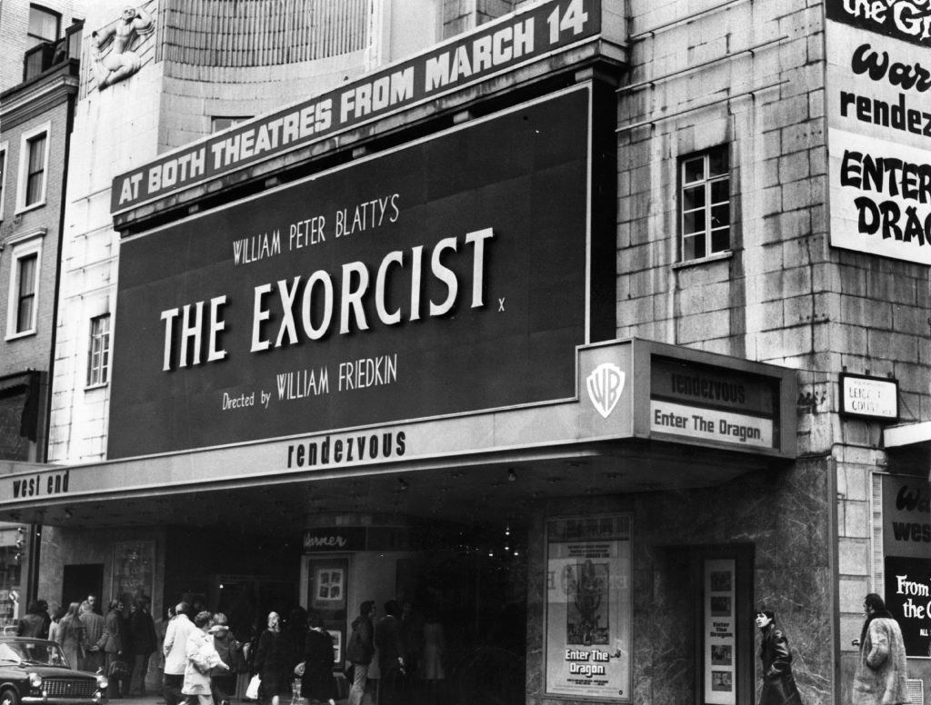 a movie theatre showing The Exorcist