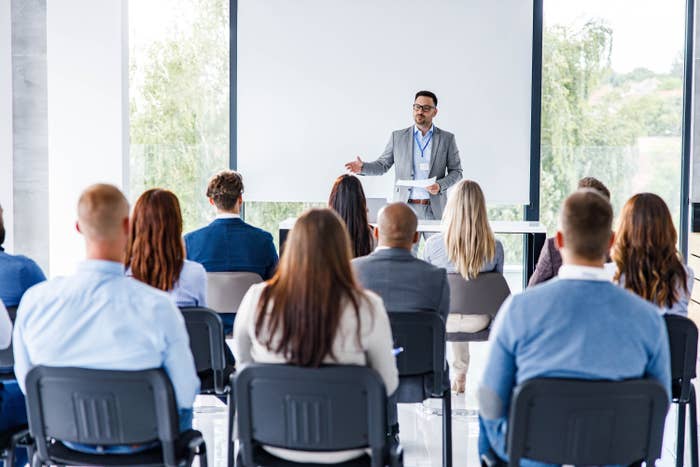 ceo speaking to his team