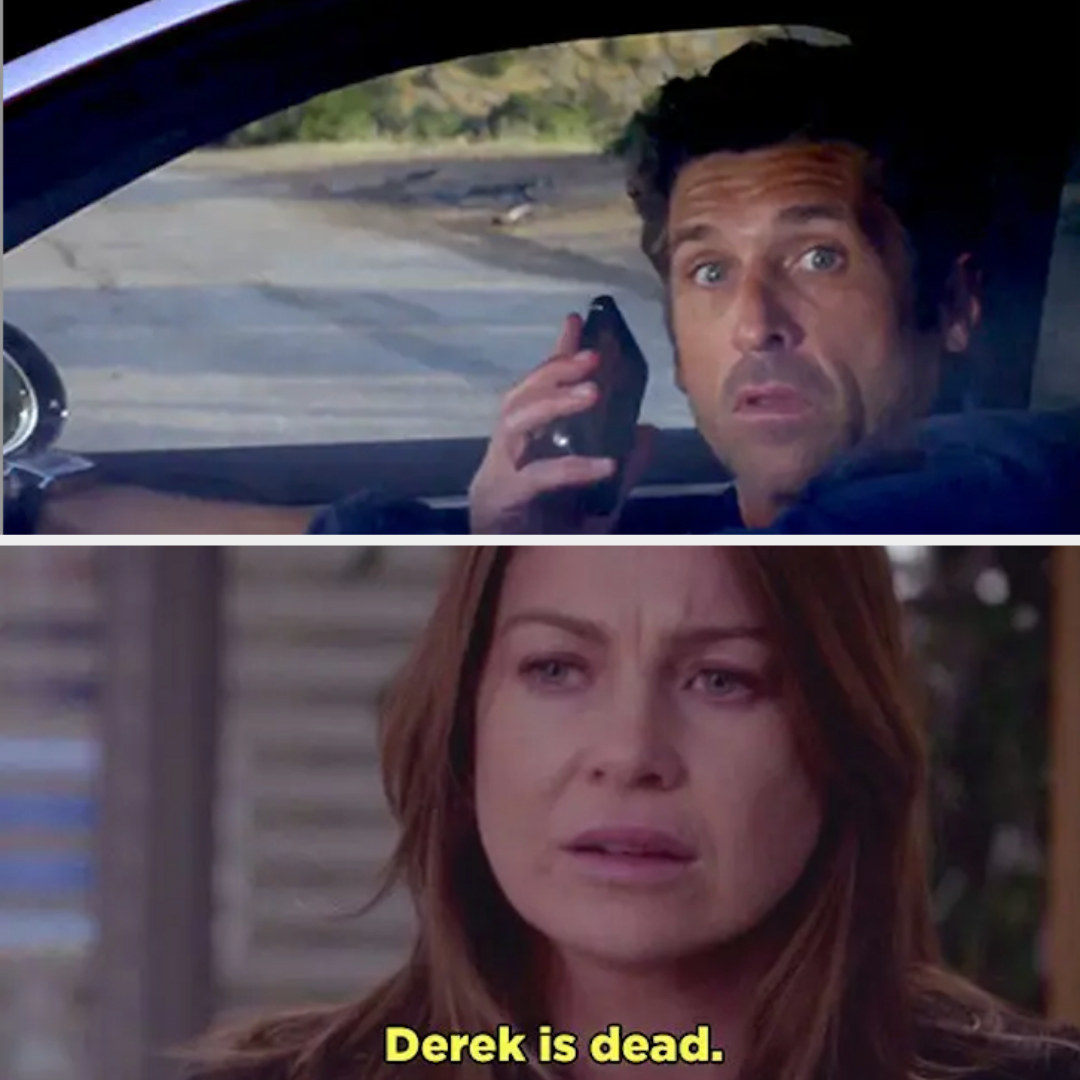 character saying that Derek is dead