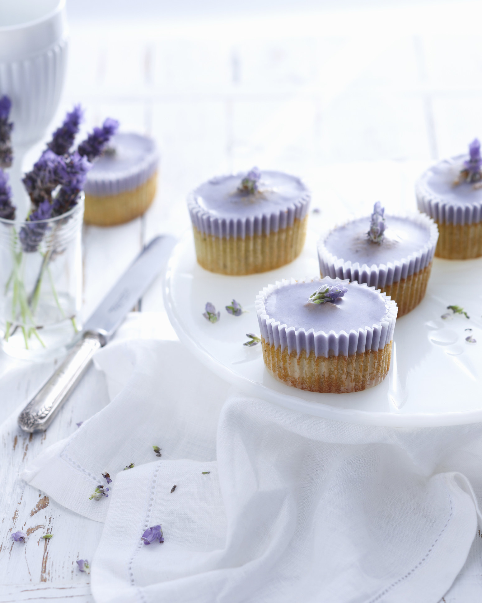 lavender icing on cupcakes