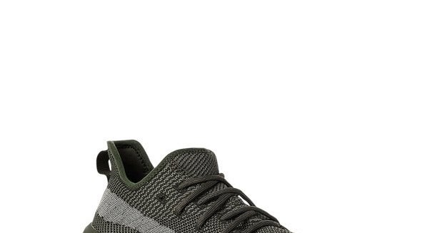 the black, gray and olive green sneaker
