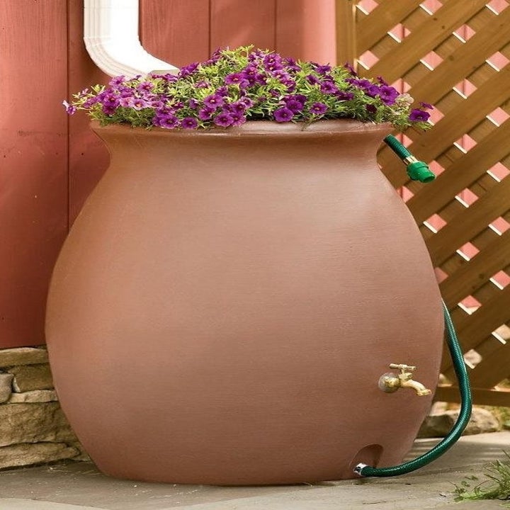 the brown rainwater urn
