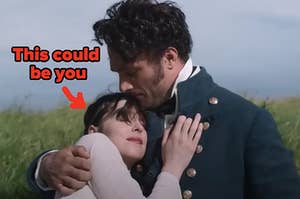 Wentworth embraces Anne; a caption reads "This could be you" with an arrow pointing at Anne