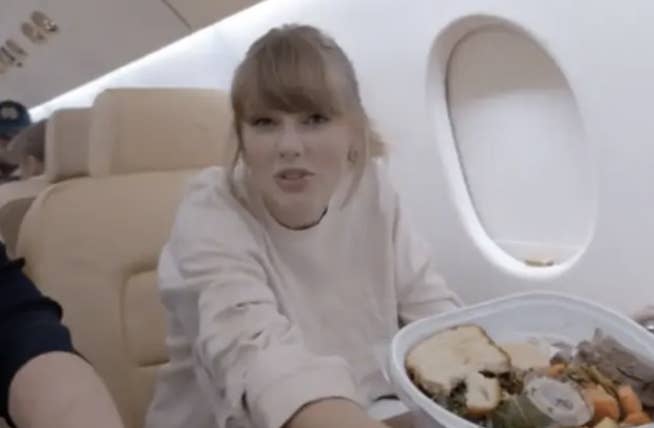 Taylor on a private jet
