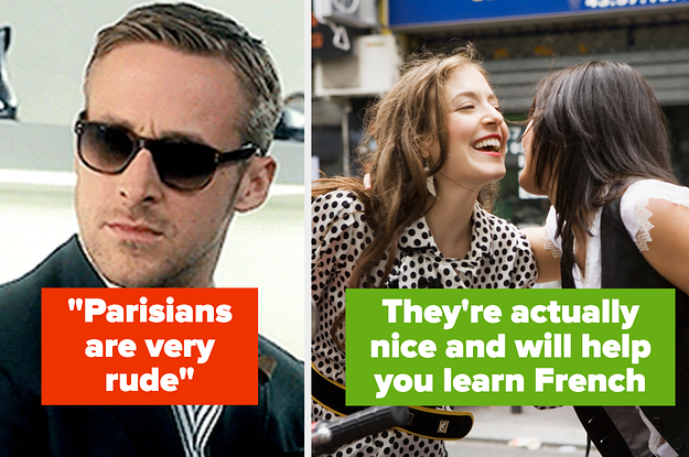 Ryan Gosling judging someone, Two women greeting each other with cheek kisses
