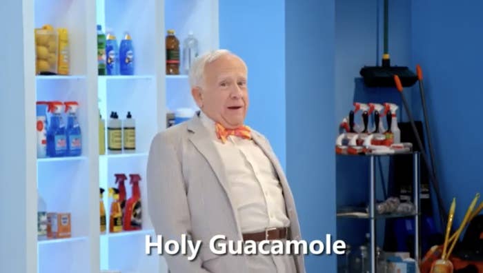 A man looking wowed, staring at the camera with a caption that reads &#x27;holy guacamole&#x27;