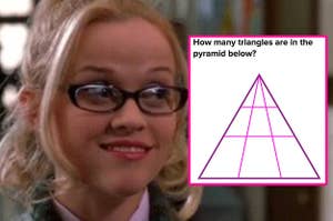 Elle from Legally Blonde next to a question about a triangle