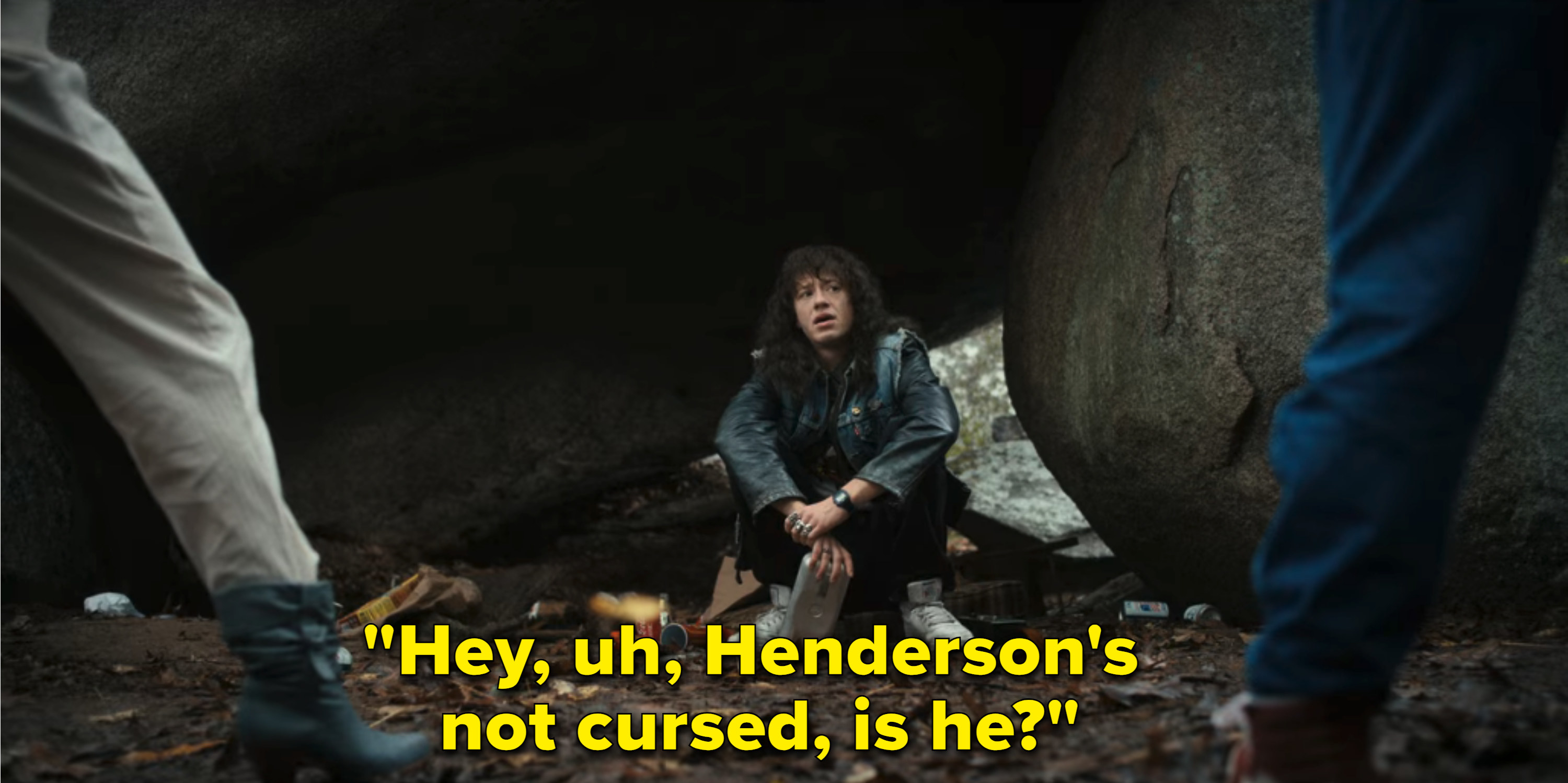 eddie saying, hey hendersons not cursed is he?