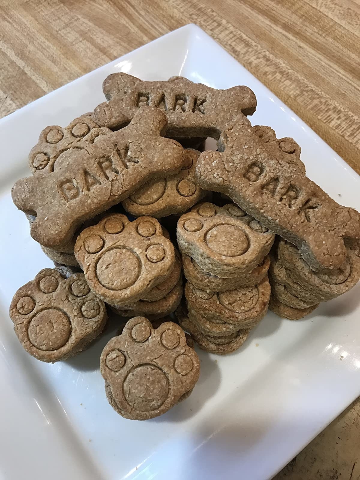 Reviewer image of dog cookies made with cookie cutters