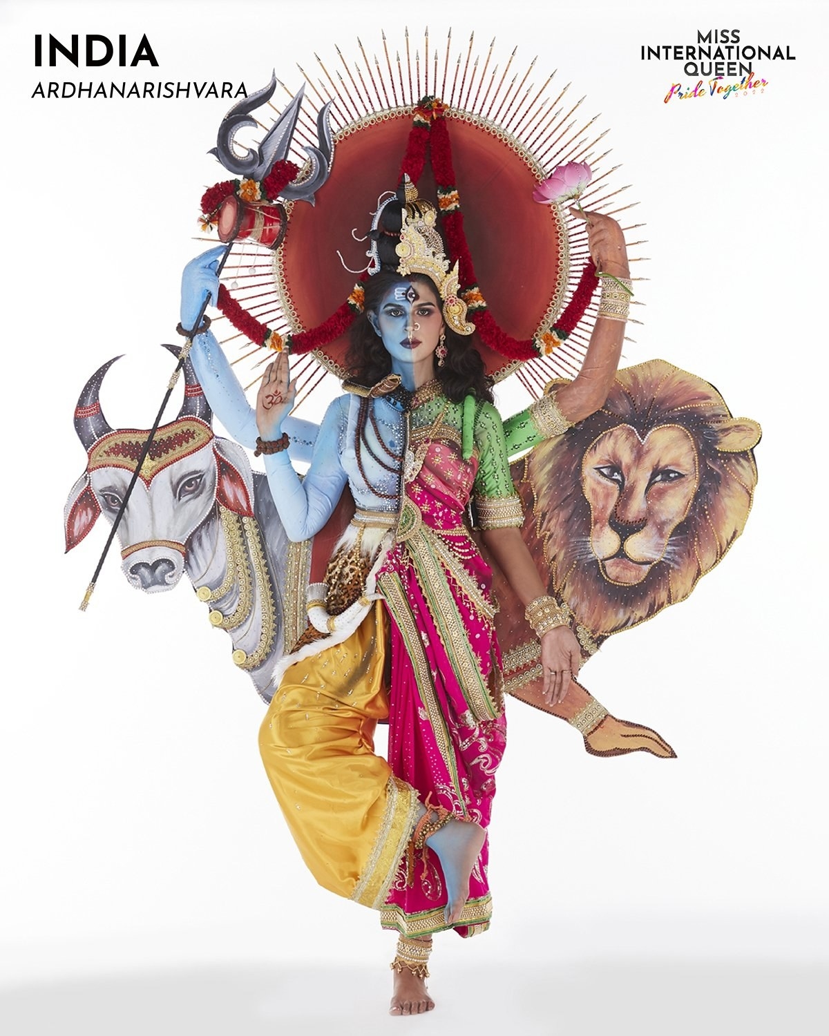 Miss India in an outfit that reflects Hindu god Shiva