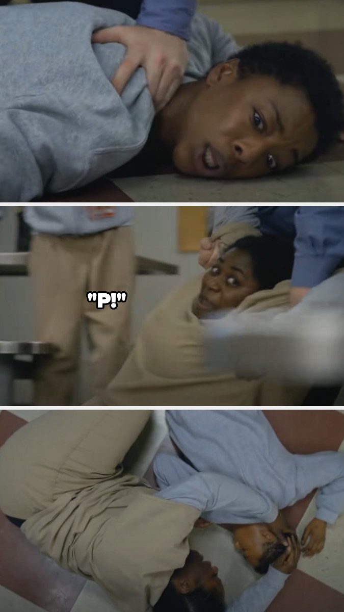 Taystee shouts &quot;P&quot; as Poussey suffocates