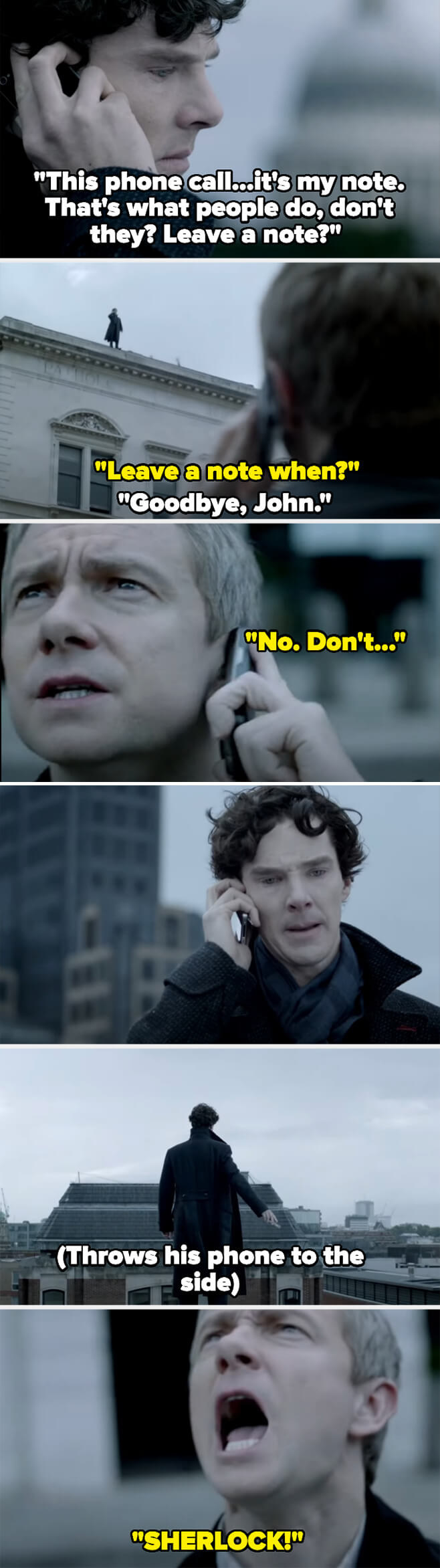 John yelling, &quot;Sherlock!&quot;