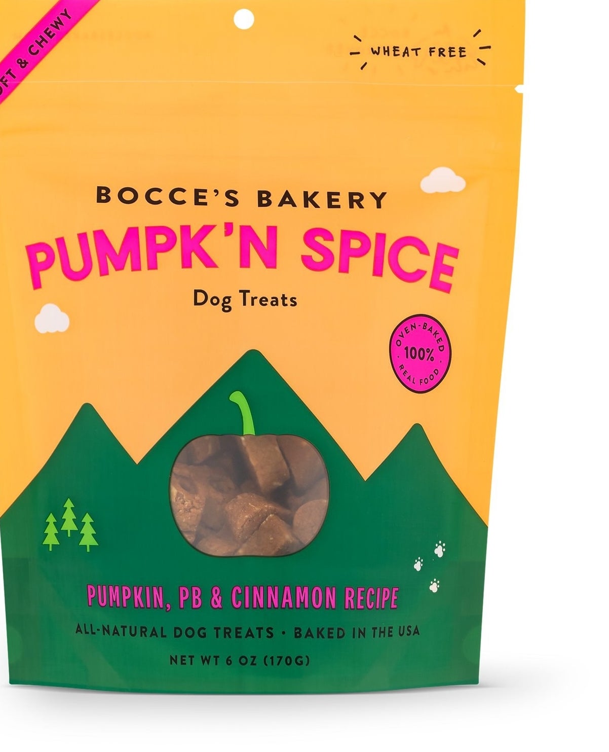 Pumpkin spice dog treats in a bag