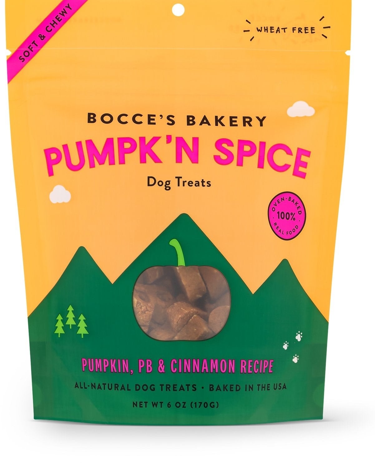 Pumpkin spice dog treats in a bag