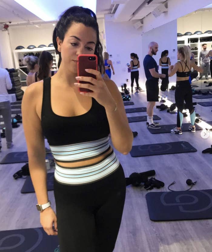 the author taking a selfie at the gym