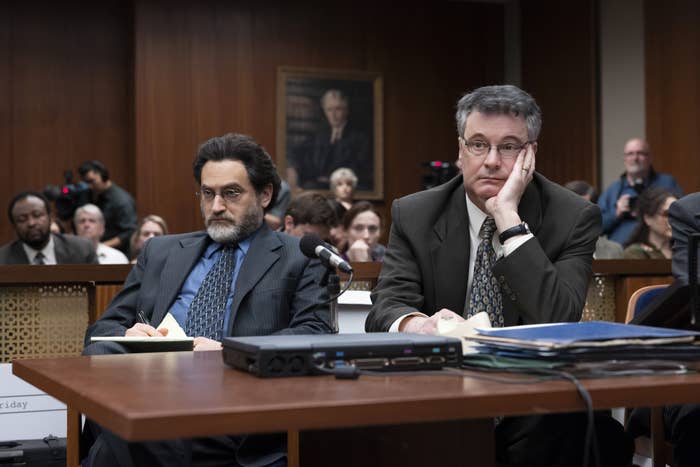 close up of a scene in a courtroom