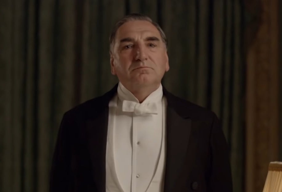 Carson from Downton Abbey looking serious