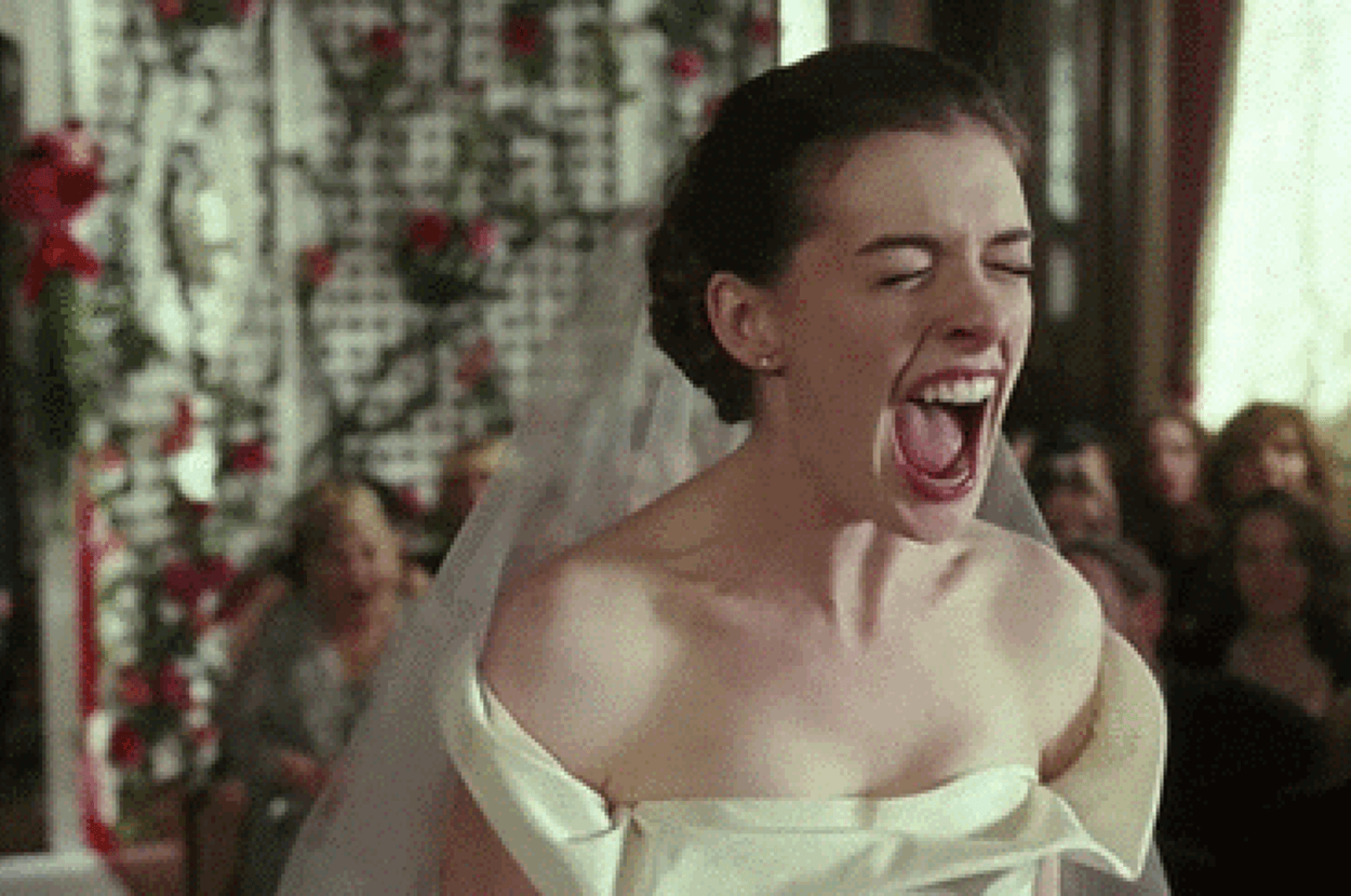 a bride screaming
