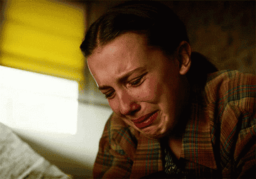 A GIF image of Eleven crying