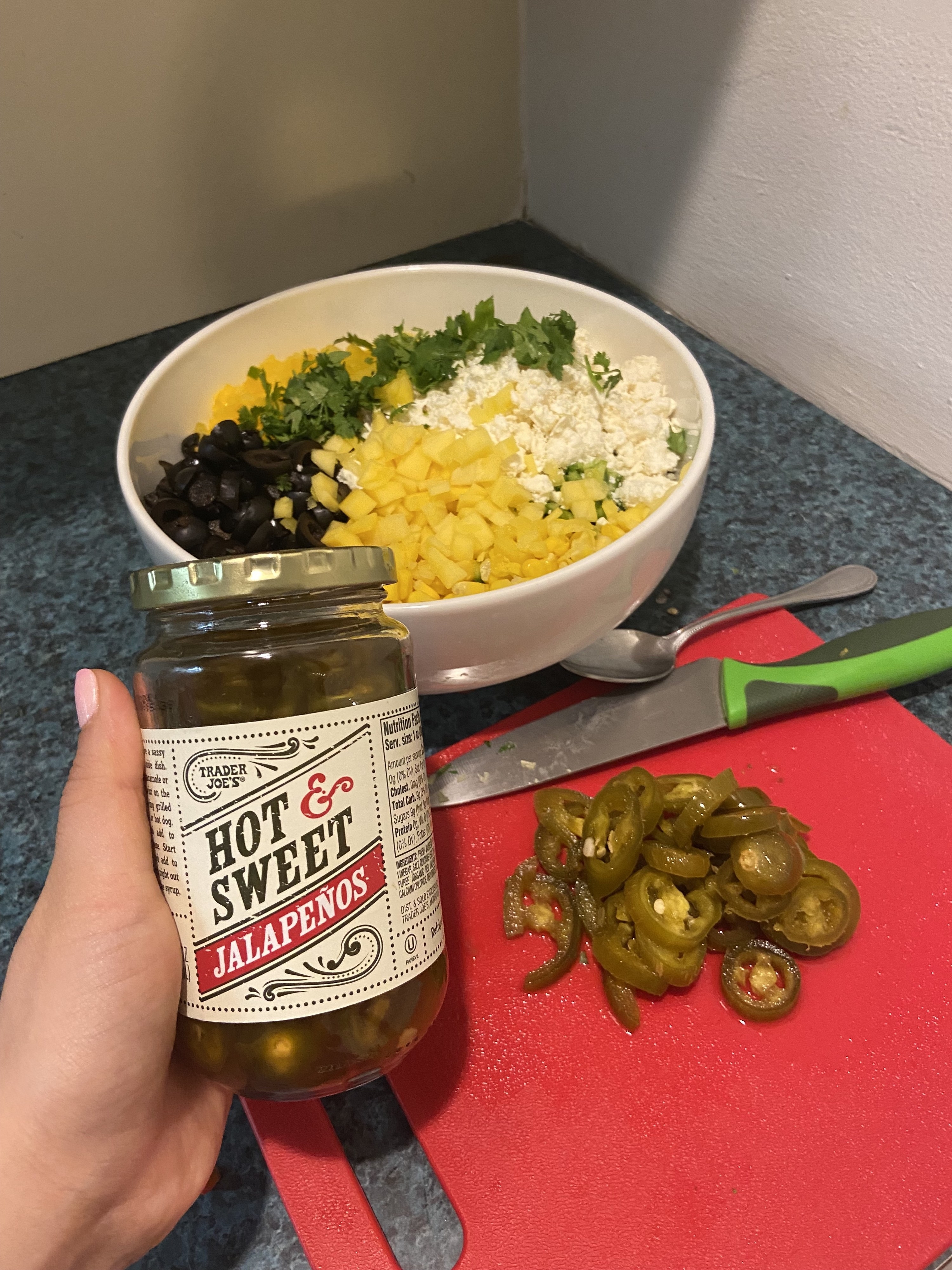 A jar of hot &amp;amp; sweet jalapeños