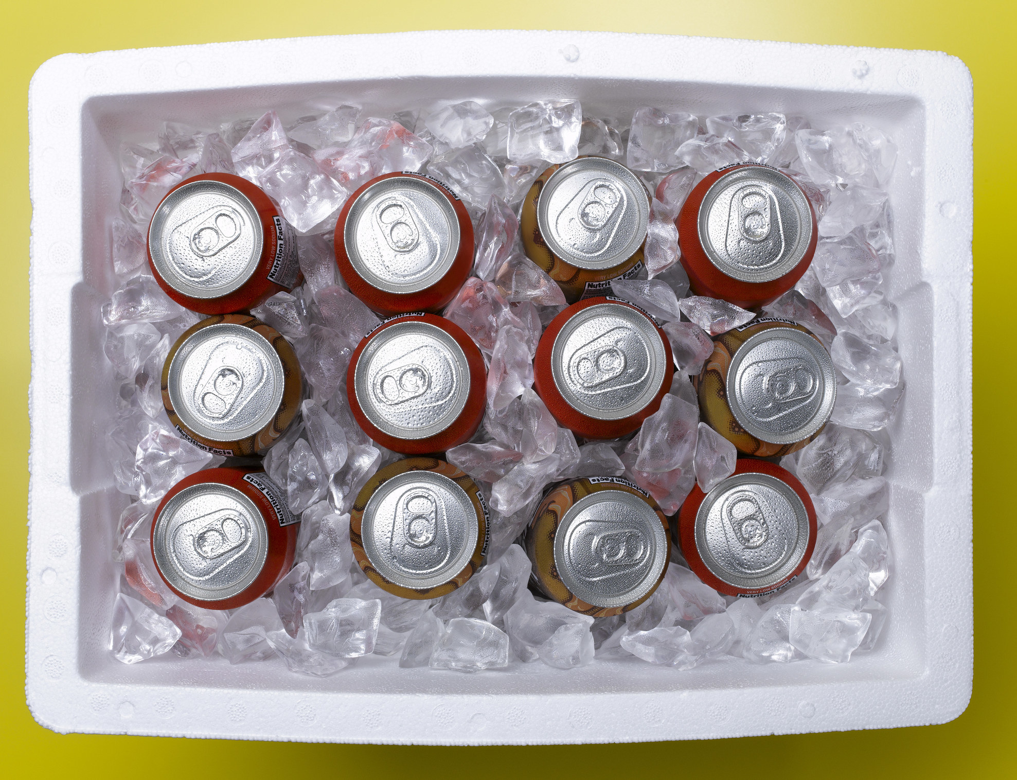 Cooler full of ice and sodas