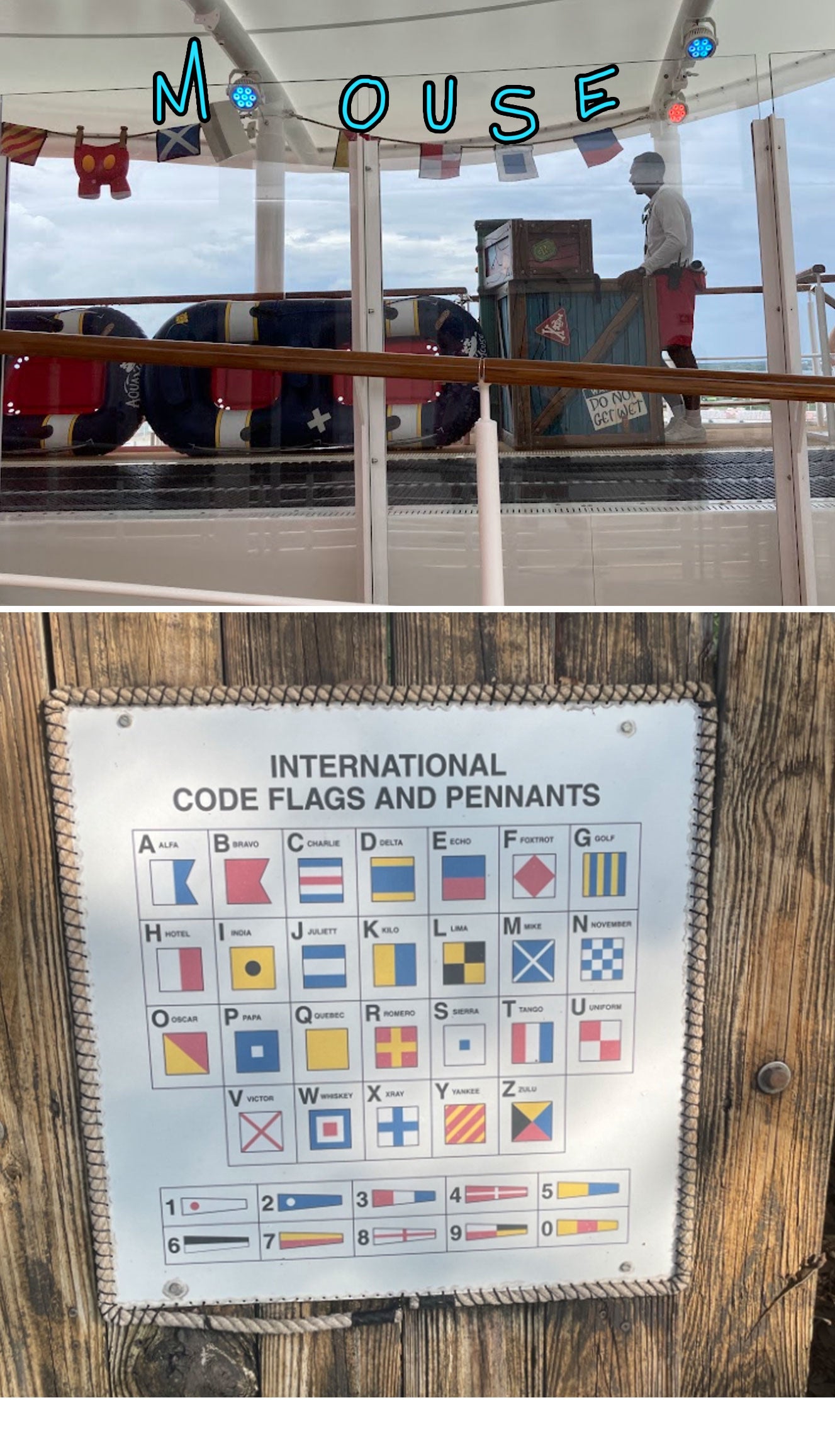 国际代码旗帜和三角旗的迹象