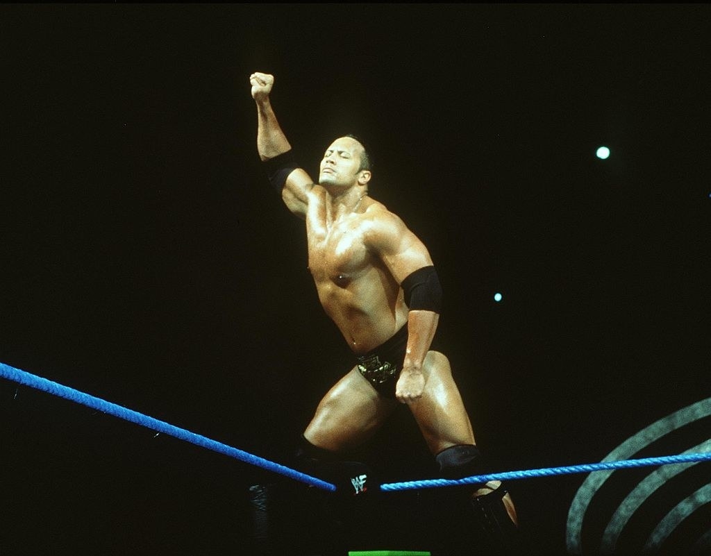 the rock in the wrestling ring