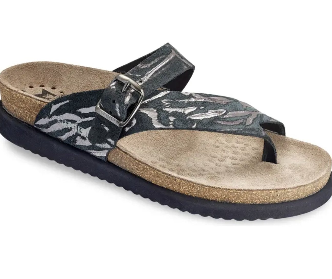 the zebra print strappy open-toe flip flop sandal