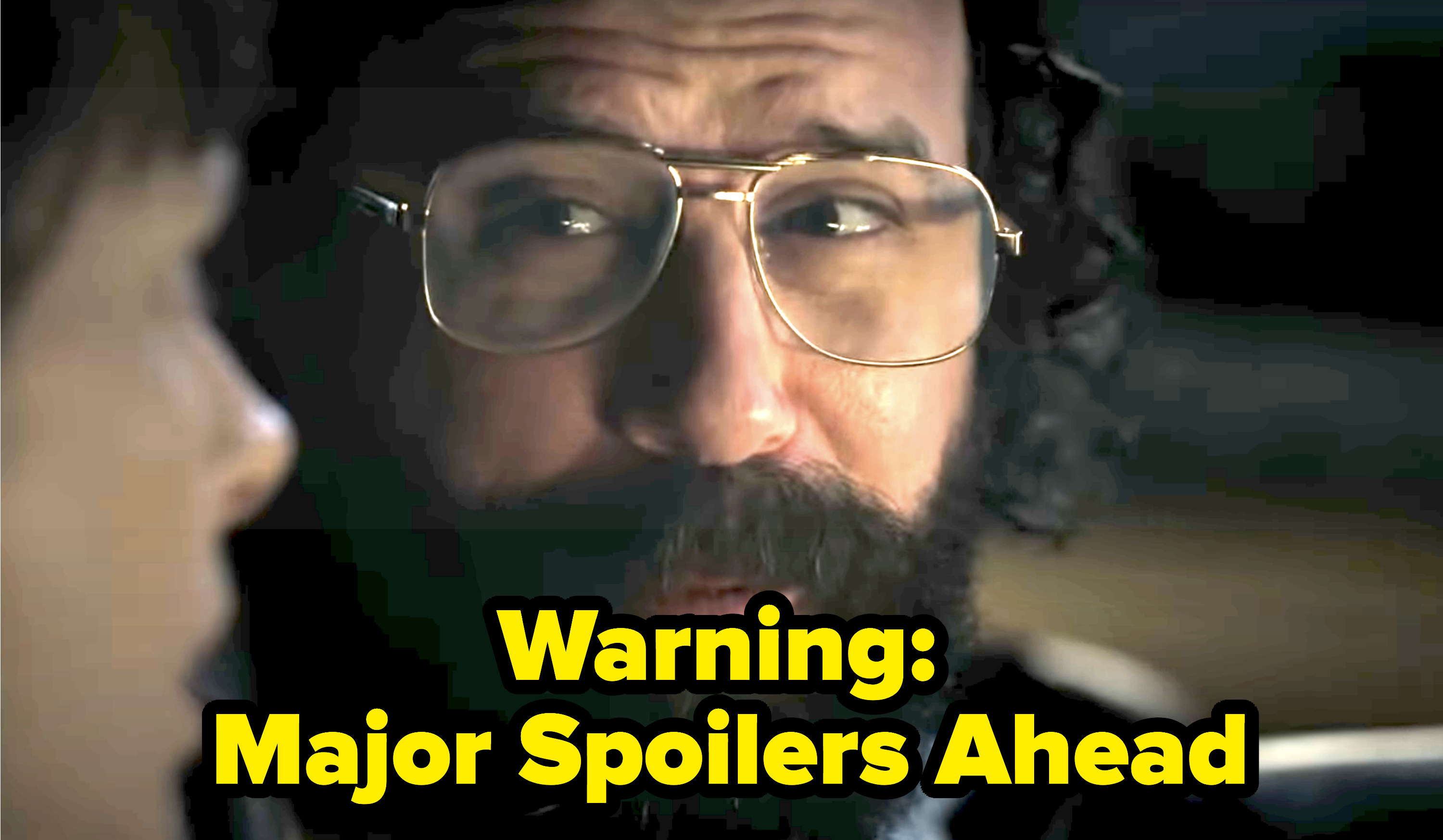 Murray Bauman with text reading: &quot;Warning: Major Spoilers Ahead&quot;