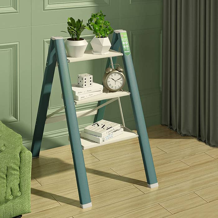 a stylish folding stepladder in monochrome colours