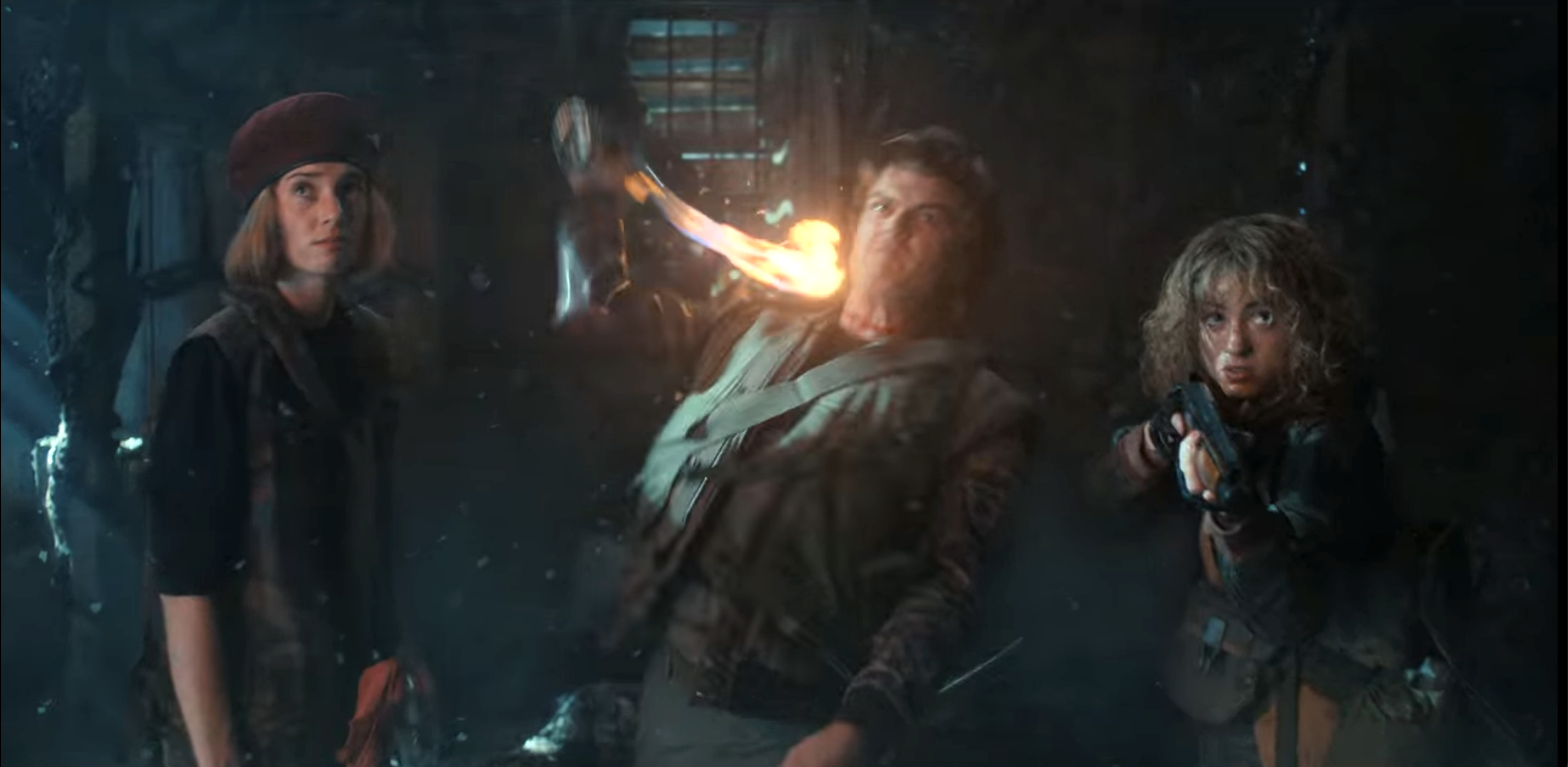Steve throwing a Molotov cocktail