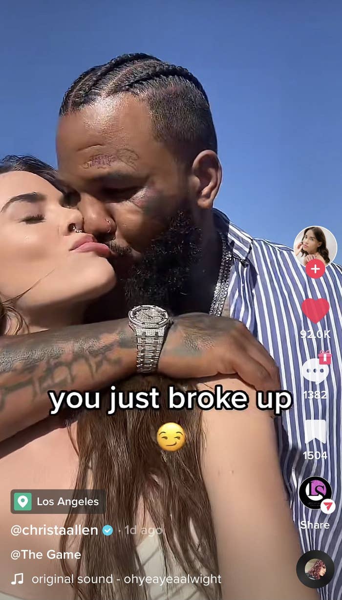 Christa Allen and The Game kissing