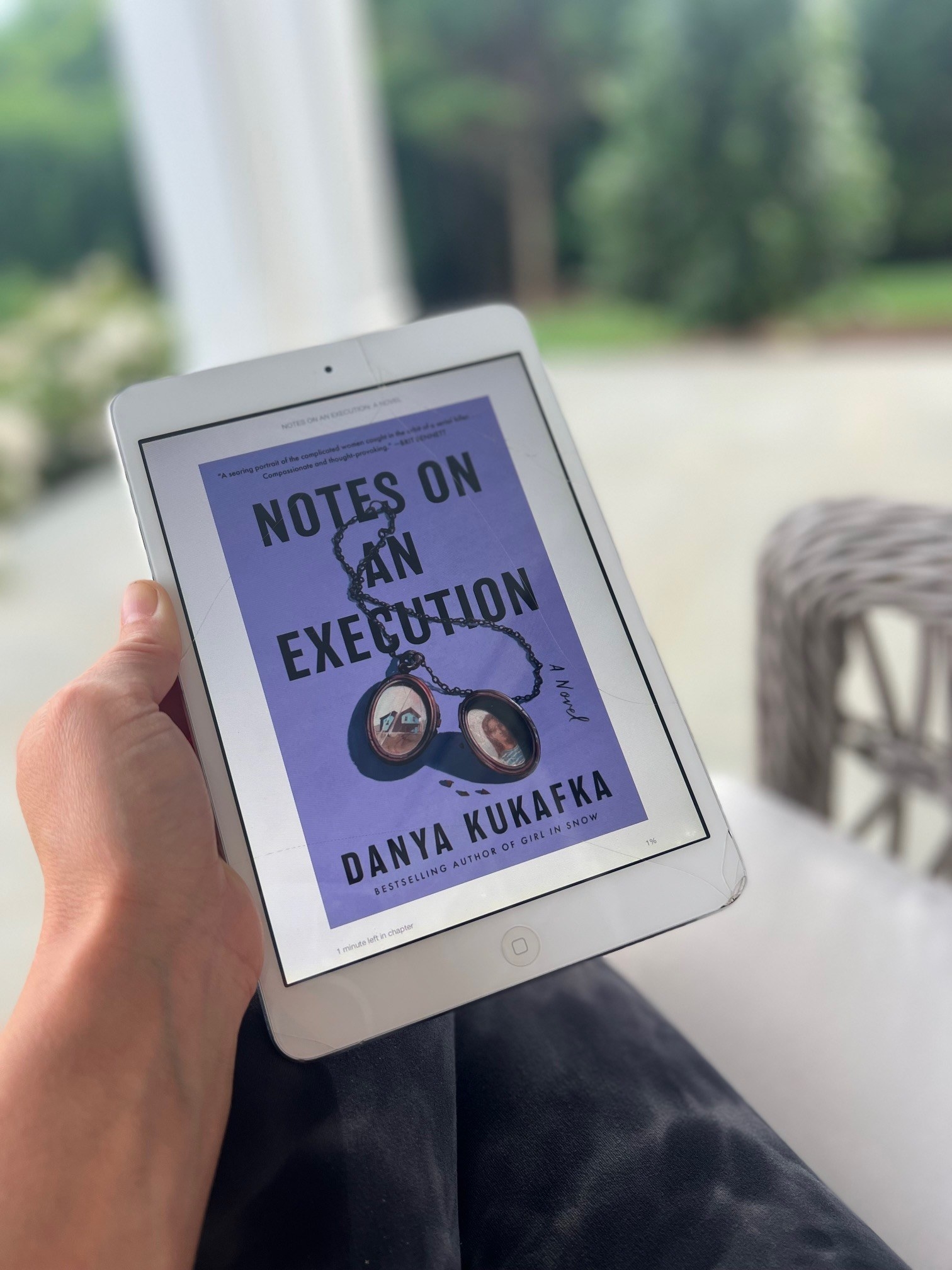 The cover of &quot;Notes on an Execution&quot; on a kindle.