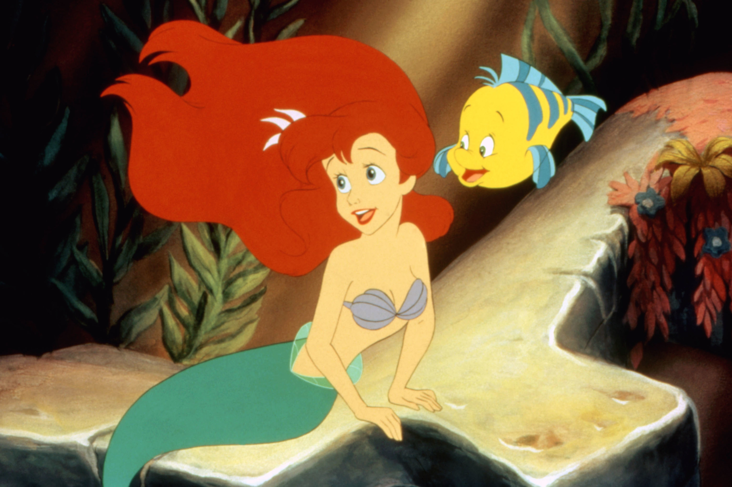 Ariel and Flounder in The Little Mermaid