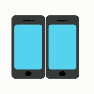 graphic of two phones with a heart graphic