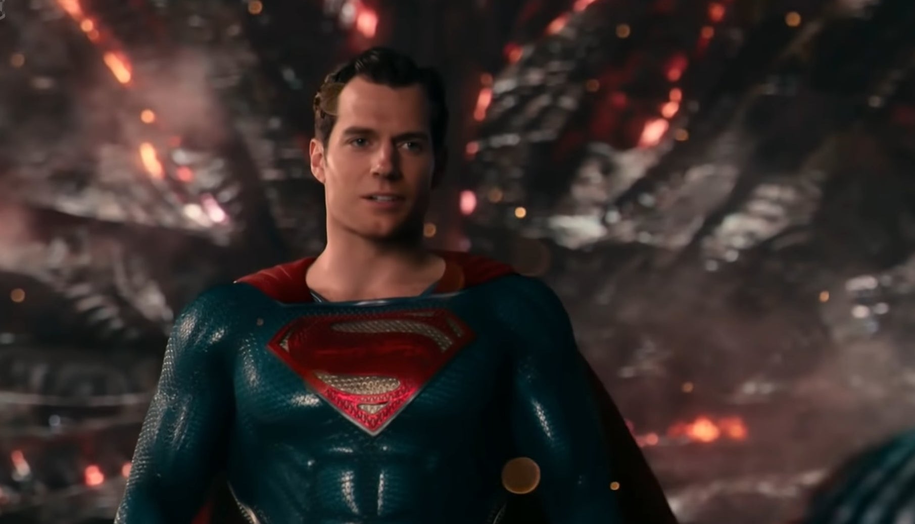 Superman floating in Steppenwolf&#x27;s fortress in &quot;Justice League&quot;