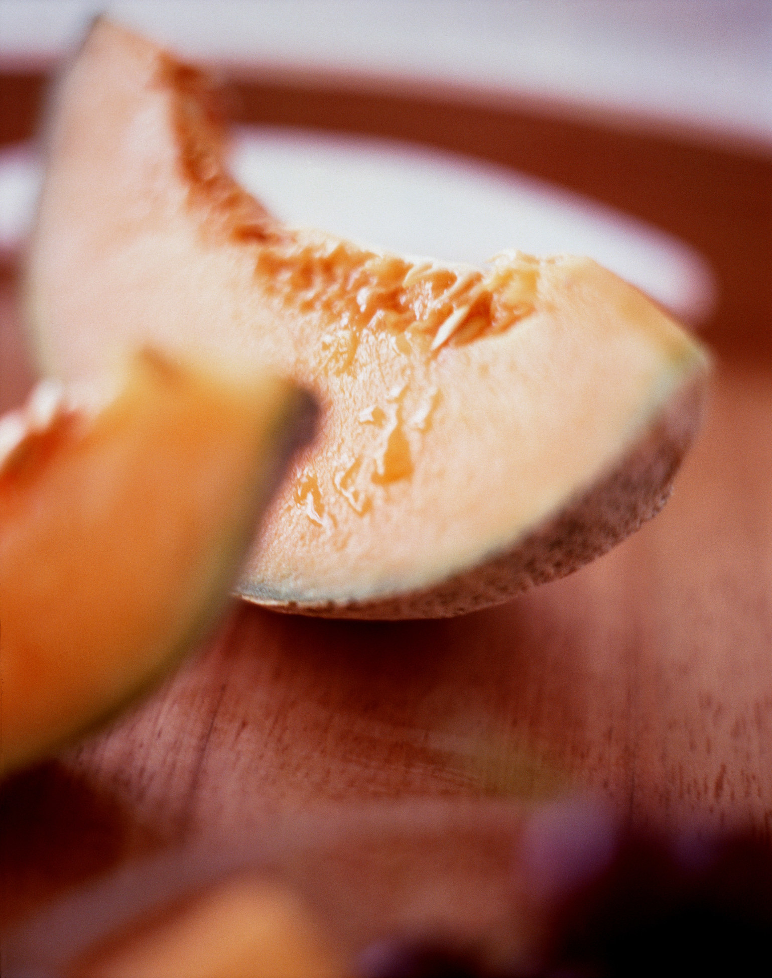 Slices of cantaloupe.