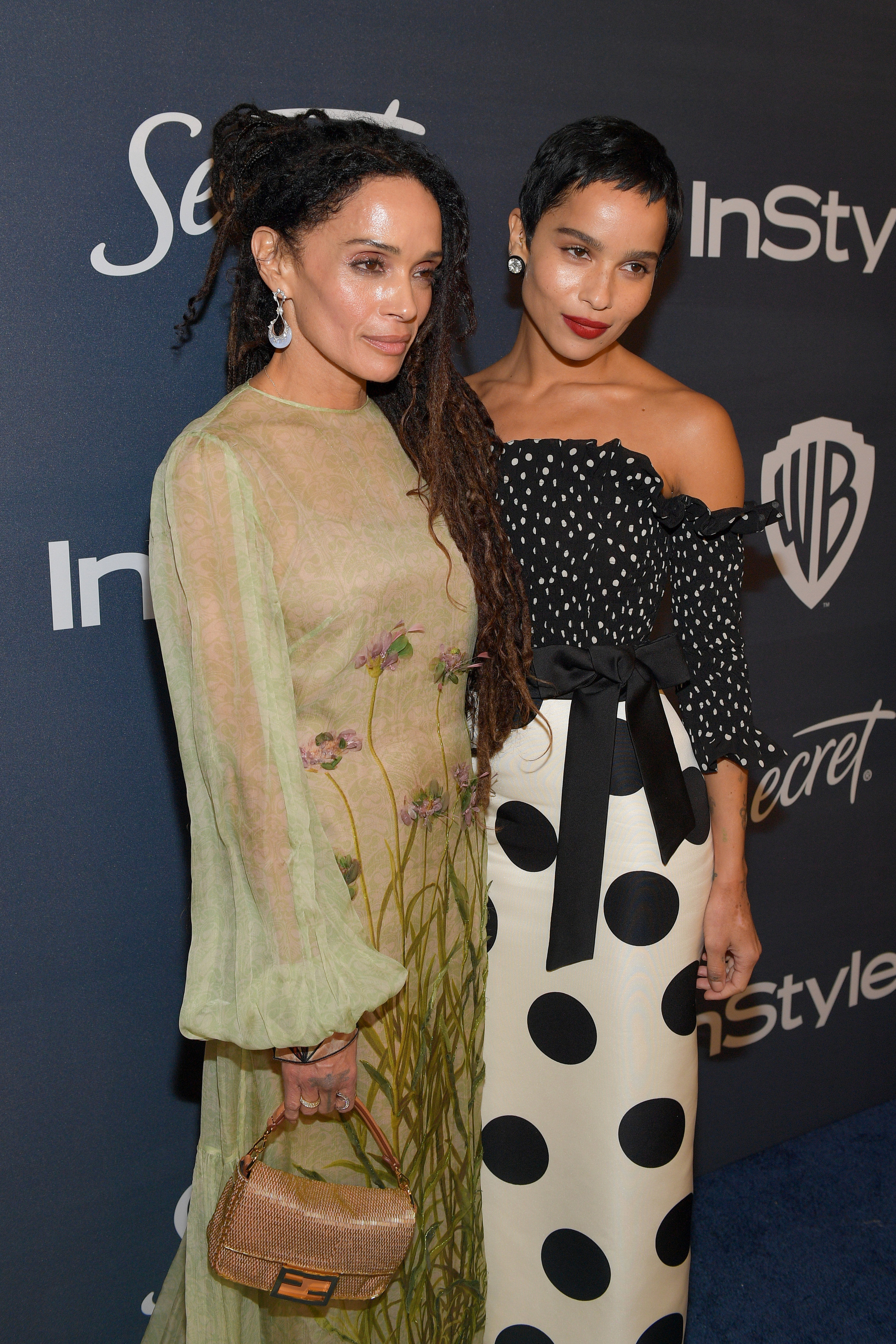 Lisa Bonet and Zoë Kravitz pose together at The InStyle And Warner Bros. 77th Annual Golden Globe Awards Post-Party in January 2020