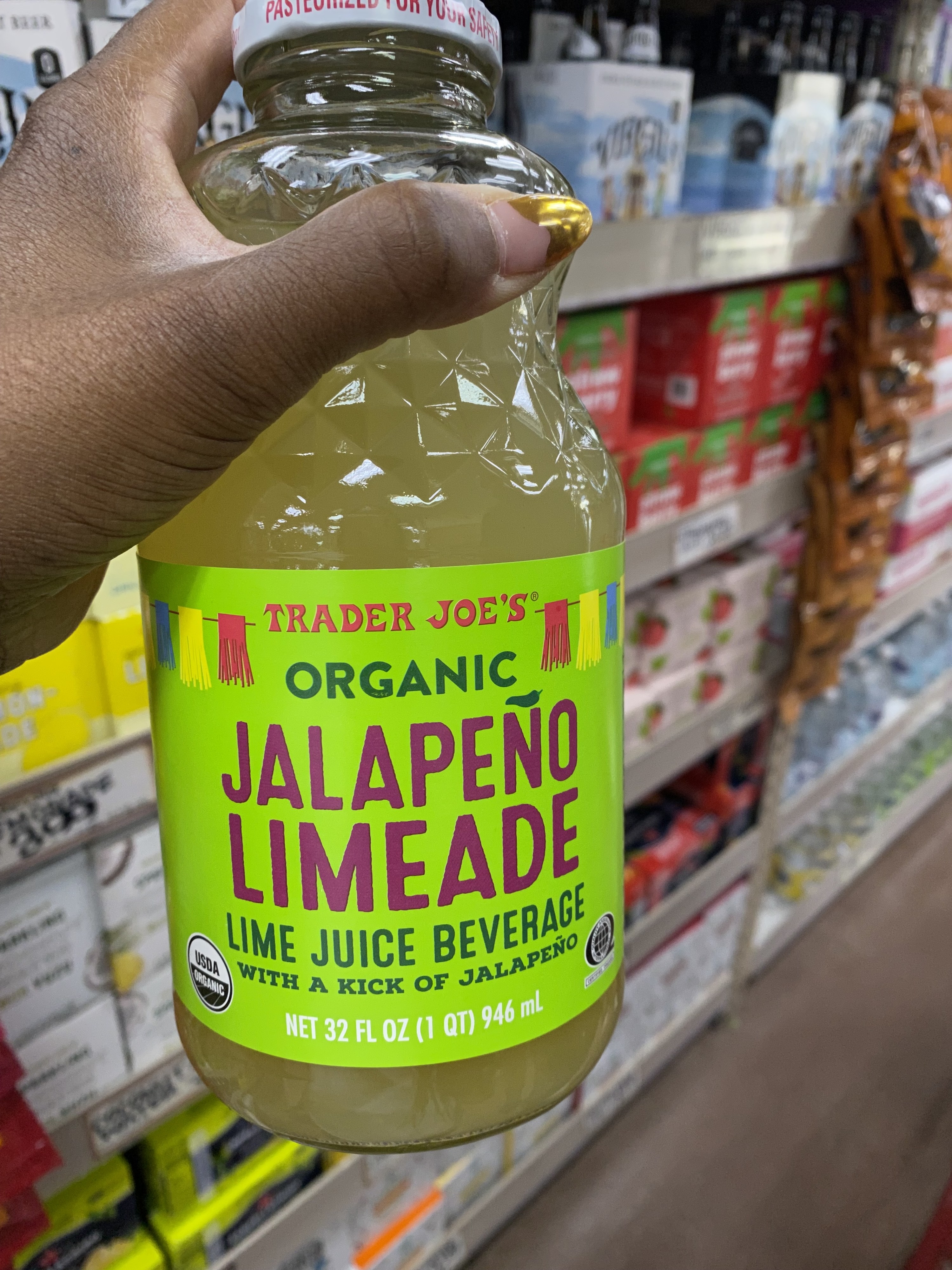 Bottle of Jalapeño limeade beverage