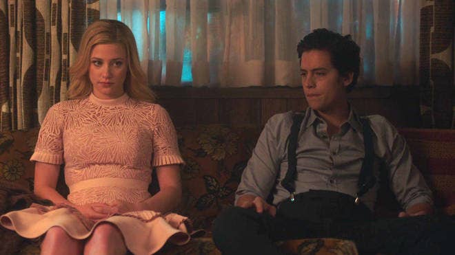 Lilli Reinhart as Betty and Cole Sprouse as Jughead in &quot;Riverdale&quot;