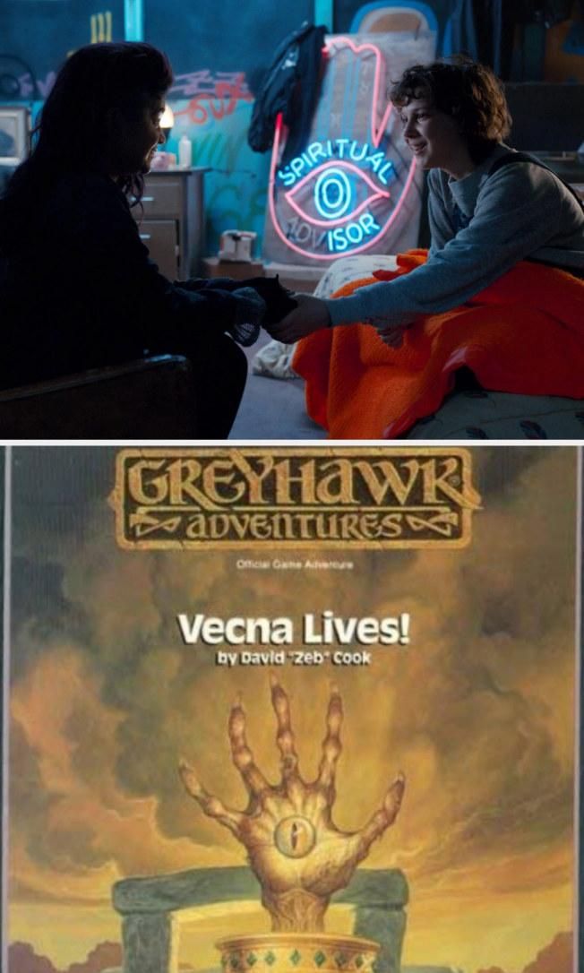 Eleven with her sister in S2; Cover of &quot;Vecna Lives!&quot;