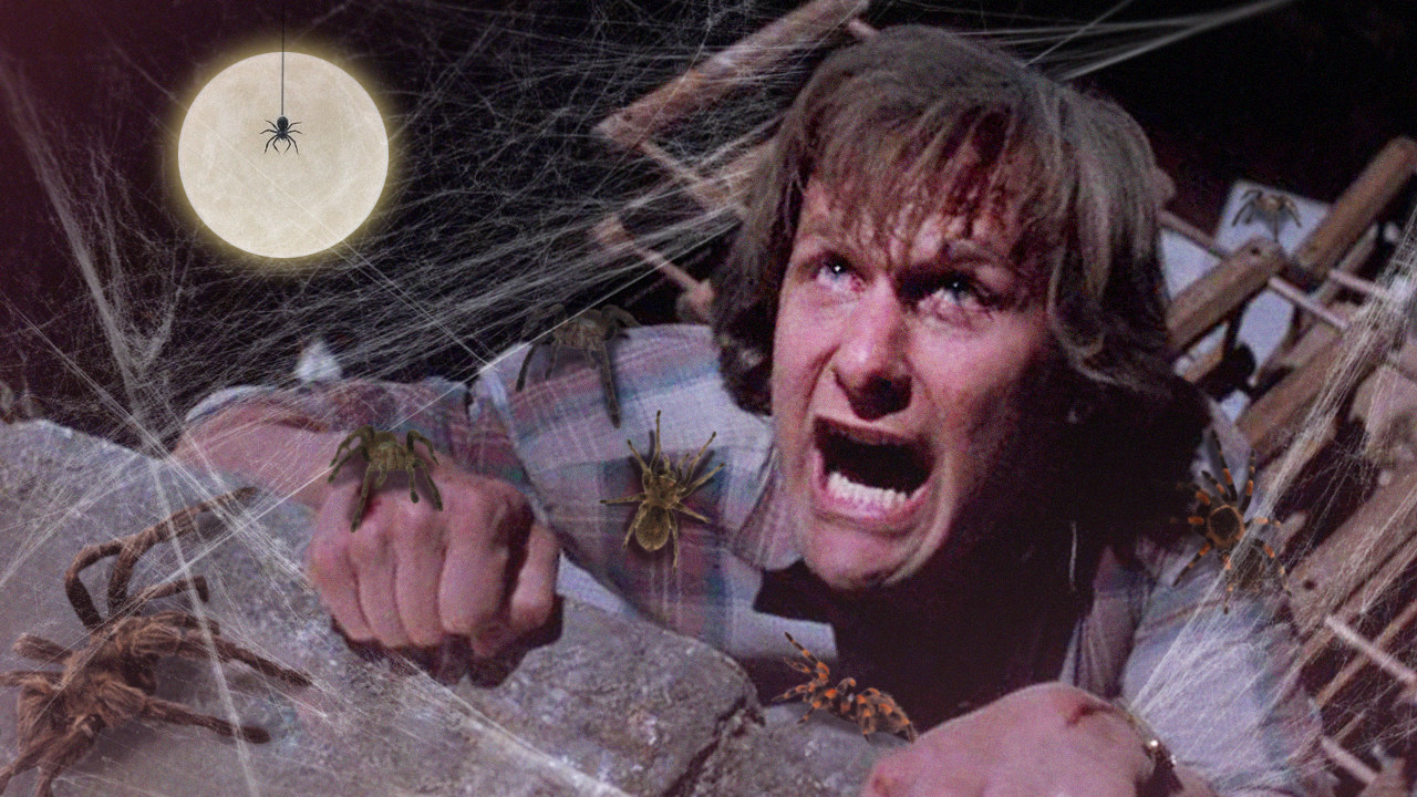 Jeff Daniels as Ross Jennings surrounded by spiders in &quot;Arachnophobia&quot;