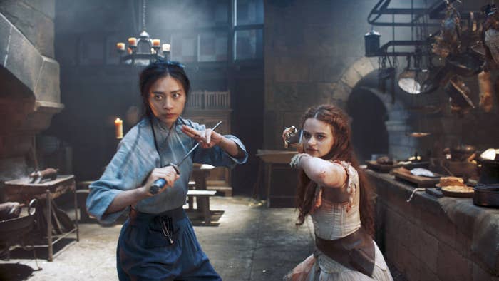 THE PRINCESS, from left: Veronica Ngo, Joey King, 2022