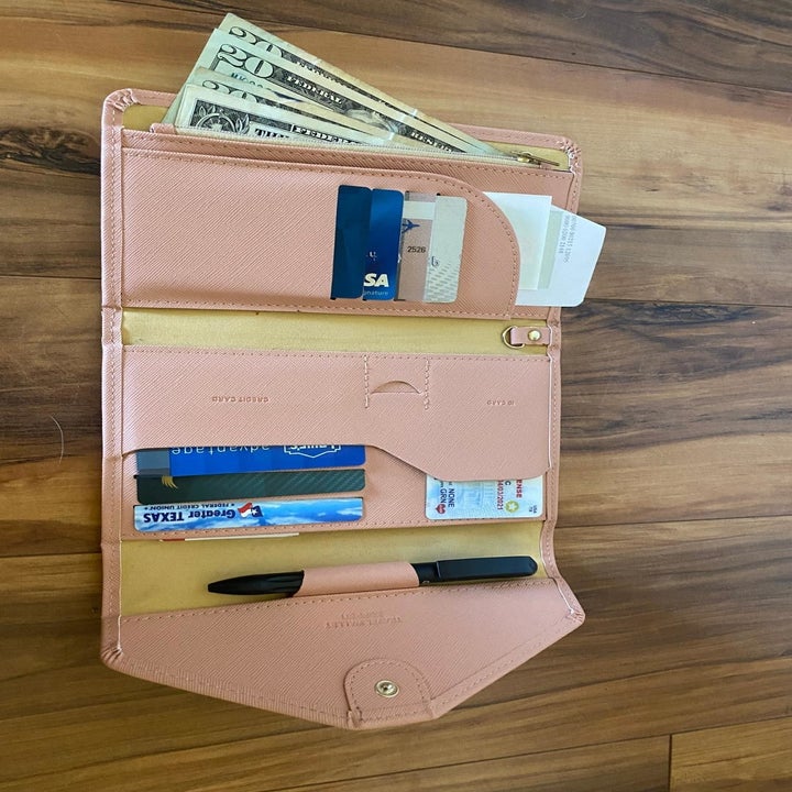 Reviewer image of pink travel wallet
