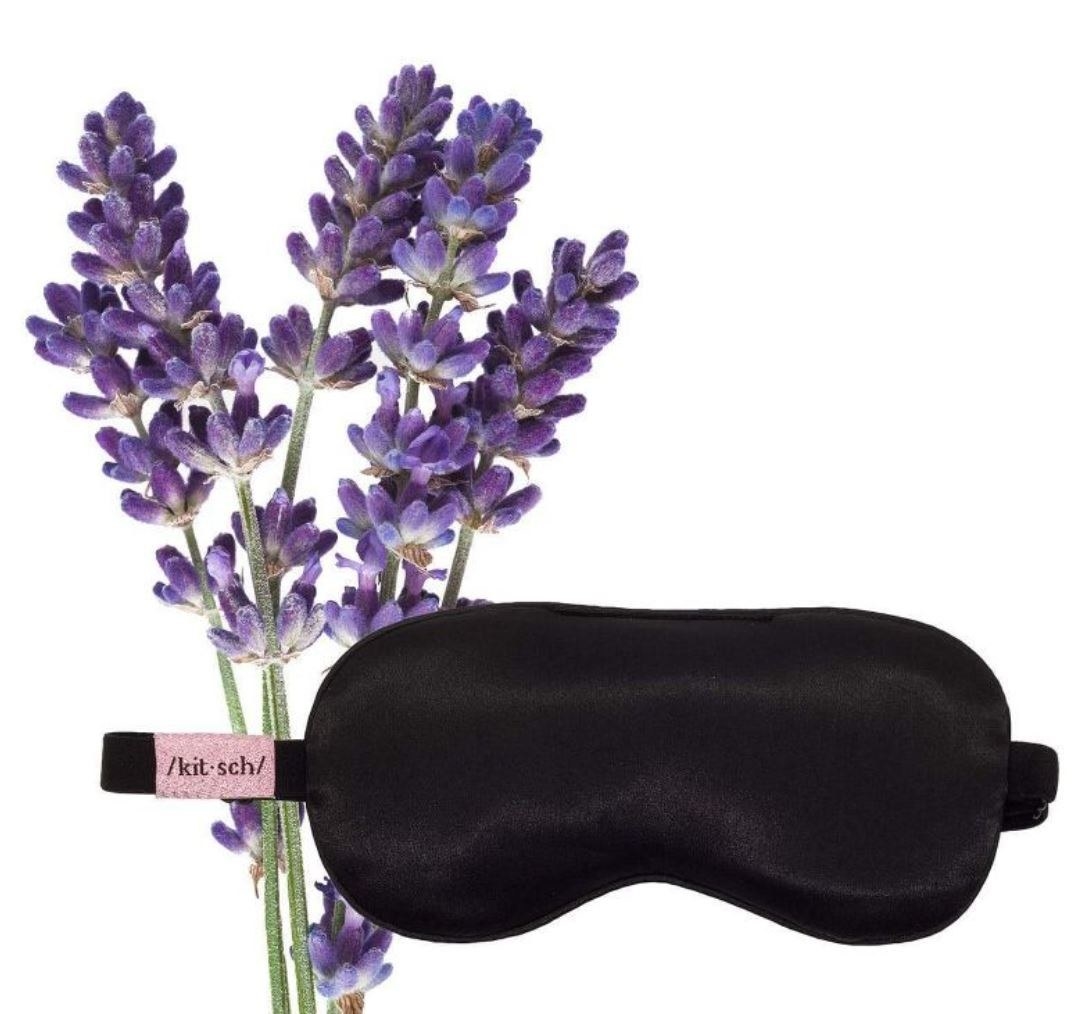 lavender with black sleeping mask