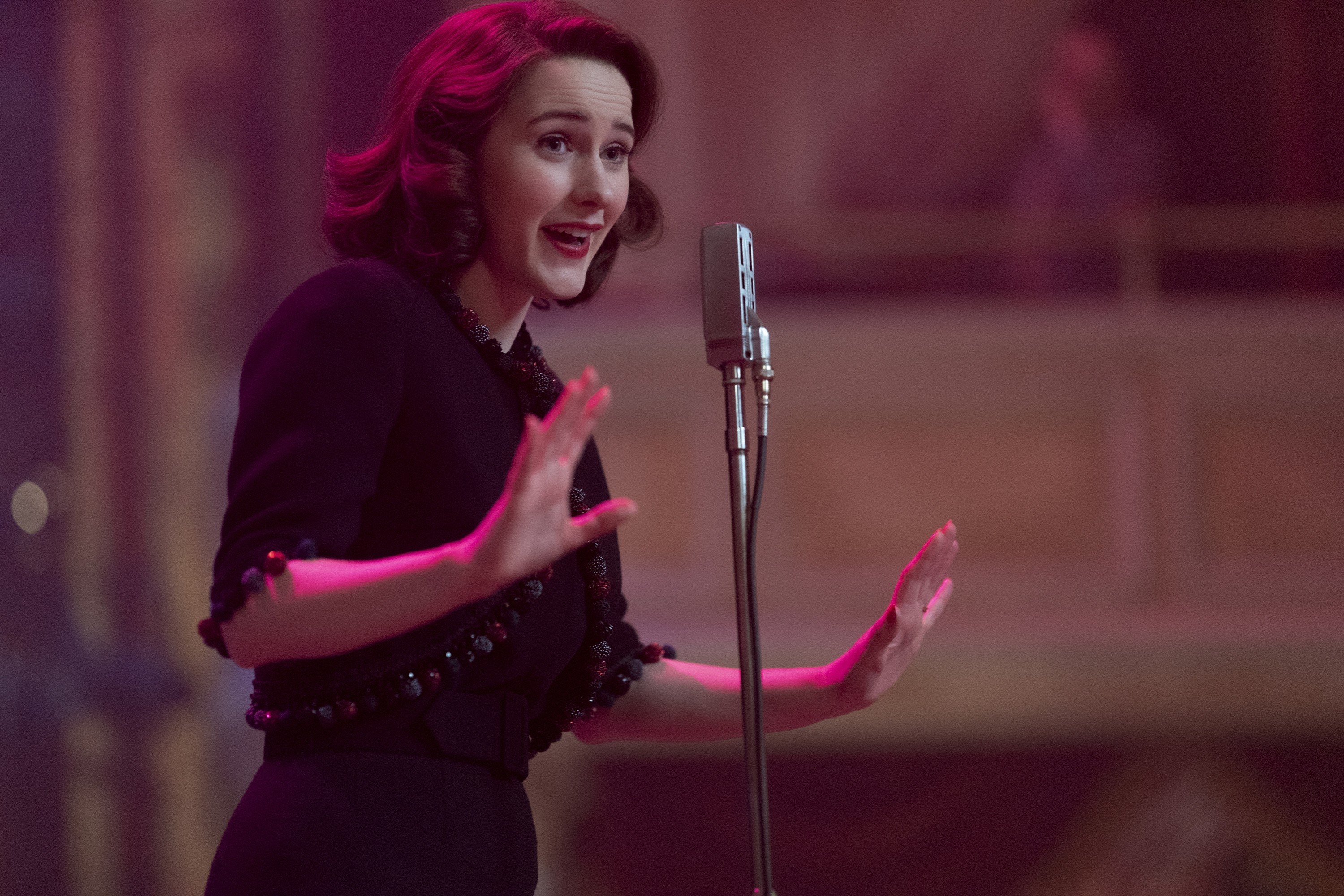 mrs. maisel performing on stage