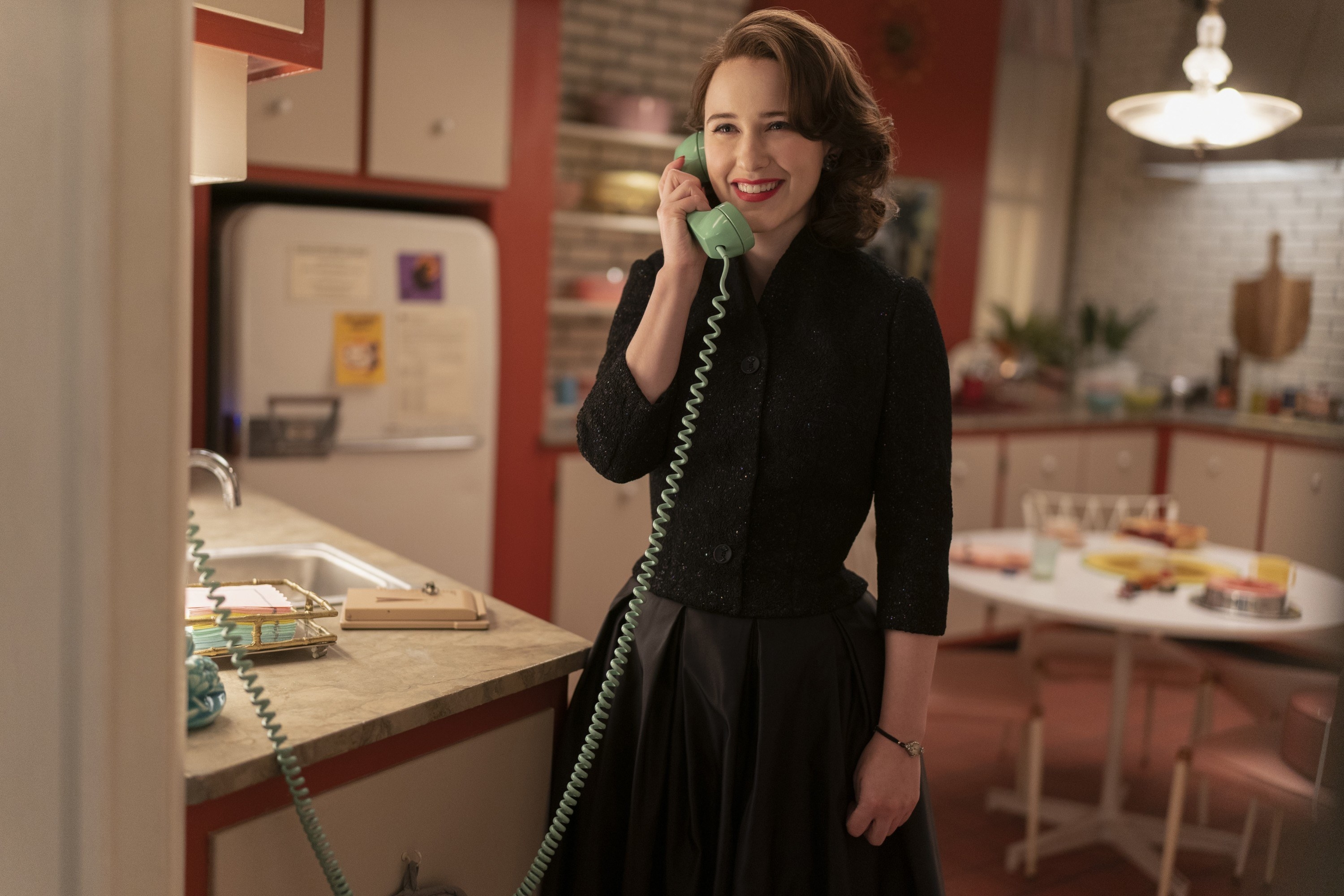 mrs. maisel on the phone