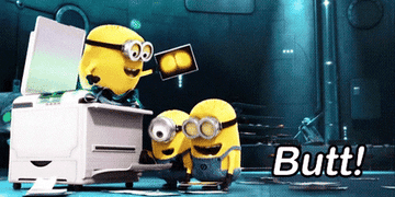 Minions photo-copying pictures of their butts