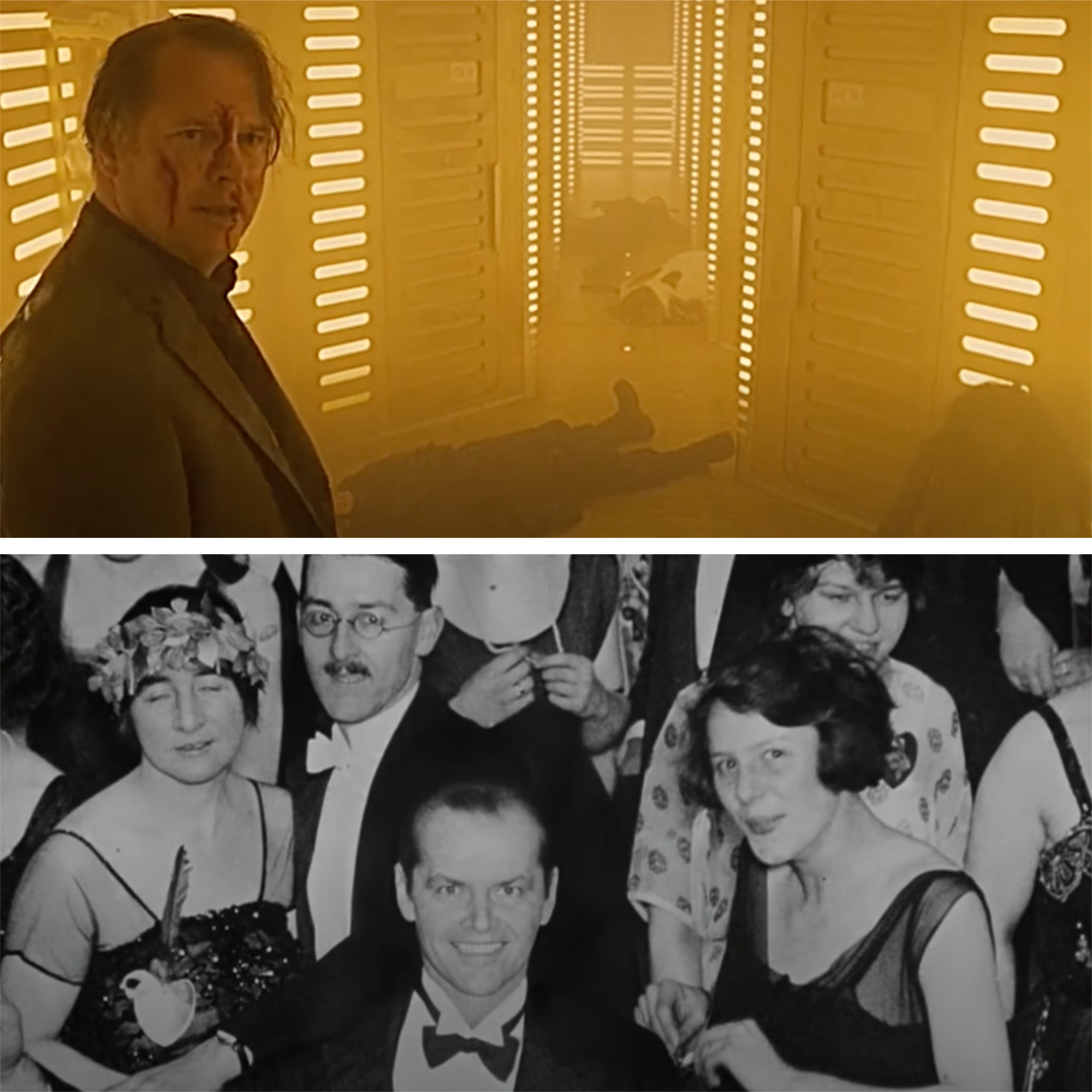 Sauna scene from Snowpiercer and the picture reveal in The Shining